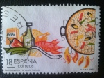 Stamps Spain -  Gastronomía. Paella valenciana