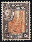 Stamps Hong Kong -  Centenario de la dominación británica. Street scene.