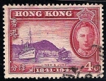 Stamps Hong Kong -  Centenario de la dominación británica. Liner and Junk