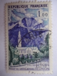 Stamps France -  Eglise de Cilaos- Massif du Grand Bénard. reunion