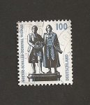 Stamps Germany -  Monumento a Goethe, Schiller en Weimar