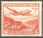 Sellos de America - Chile -  AEROPLANO  SOBRE  RÌO