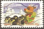Stamps France -  RENO  EN  TRINEO  Y  CUATRO  PINGÜINOS