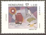 Stamps Honduras -  BARCO  MAPA  Y  PÀJAROS