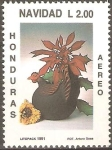 Stamps Honduras -  MACETERA  CON  FLOR  DE  PASCUA