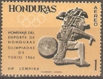 Stamps Honduras -  JUEGOS  OLÌMPICOS  TOKIO.  JUEGO  DE  PELOTA  MAYA.  