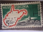 Sellos de America - Estados Unidos -  United states Postage-West Virginia 1863-1963 - Centenario, Viriginia Occidental