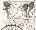 Sellos de Europa - Suecia -  AVES, GRULLAS
