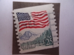 Stamps United States -  Bandera - Parque Nacional de Yosemite 