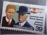 Sellos de America - Estados Unidos -  USA Irmail - Lawrence and Elmer Sperry, Aviation Pioneer.
