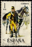 Stamps Spain -  2197.-Uniformes Militares. III Grupo.Husar de la Muerte (1705)