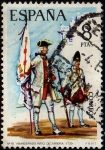 Sellos de Europa - Espa�a -  2201.-Uniformes Militares. III Grupo. Abanderado del Regimiento de Zamora (1739)