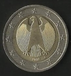 monedas de Europa - Alemania -  MONEDA DOS EUROS - POSTERIOR
