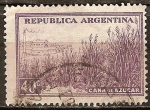 Stamps Argentina -  La caña de azúcar y la fábrica.