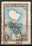 Sellos del Mundo : America : Argentina : Mapa de América del Sur.