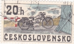 Stamps Czechoslovakia -  Motocicleta- Strakonice 1951