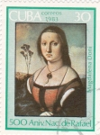 Stamps Cuba -  Magdalena Doni- 500 Aniversario nacimiento de Rafael