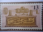 Stamps : America : United_States :  Centennial of Sound recording - Centenario de la grabación de Sonido.