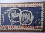 Stamps United States -  ST. Lawrence Seaway-United States - San Lorenzo-Vía maritima.