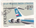 Stamps Poland -  2237 - 50 anivº del primer sello aéreo polaco, avión  Iliouchine
