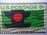 Stamps United States -  Stop, traffic Sccidents-Enforcement Education engineering - Parar los accidentes de Tráfico - Aplica