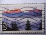Sellos de America - Estados Unidos -  Parque Nacional Gran Teton - Wyoming - Serie: Paisajes.