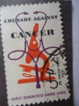 Stamps United States -  Crusade against cancer - Cruzada contra el Cáncer -Early Diagnosis lives lives-Diagnóstico precoz sa