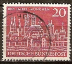 Stamps Germany -  800 años de la ciudad de München (Baviera).