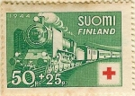 Sellos de Europa - Finlandia -  Cruz roja - Tren sanitario