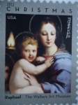 Sellos de America - Estados Unidos -  La Virgen el Niño y el Candelabro - Rafael Sanzio.
