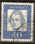 Stamps Germany -  Gotthold Ephraim Lessing (1729-1781), poeta y filósofo.
