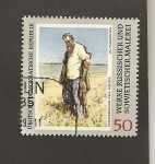 Stamps Germany -  Pinturas rusas: Hombre a la orilla del río