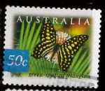 Sellos de Oceania - Australia -  MARIPOSA GREEN SPOTTED TRIANGLE