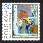 Stamps Poland -  Flowers: Paintings in the National Museum