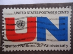 Stamps United States -  Naciones Unidas - 25 Aniversario