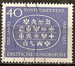 Sellos del Mundo : Europa : Alemania : Centenario de la primera Internacional Postal Conferencia de París 1863.