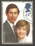 Stamps United Kingdom -  1001 - PrÃ­ncipe Charles y Lady Diana Spencer