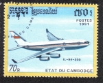 Sellos de Asia - Camboya -  Ilyushin IL-96-300
