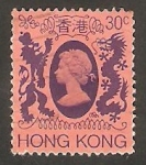 Stamps Hong Kong -  384 - Reina Elizabeth II