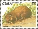 Stamps Cuba -  ANIMALES  PREHISTÒRICOS.  GEOCAPROMYS  COLOMBIANUS.