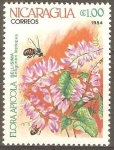 Stamps Nicaragua -  FLORA  APICOLA.  BELLÌSIMA.
