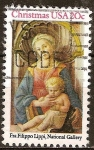Stamps United States -  Navidad USA. Virgen y el Niño 1975.