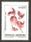 Stamps Argentina -   1353 - Flor erythrina  cristagalli