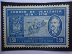 Sellos de America - Venezuela -  Primer Centenario de la Implantación del Sello de Correo -Correos de Venezuela 1858-1958
