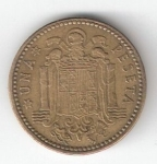 monedas del Mundo : Europa : Espa�a :  1 pta Franco 1963 (*1965) BC