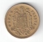 monedas del Mundo : Europa : Espa�a :  1 pta Franco 1966 (*1972) BC
