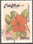 Stamps Cape Verde -  FLORES  TÌPICAS.  HIBISCUS-ROSA-SINENSIS.
