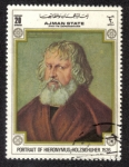 Stamps : Asia : United_Arab_Emirates :  Ajman, Retrato de Hieronymus Holzschuher, 1526