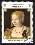 Sellos del Mundo : Asia : Emiratos_�rabes_Unidos : Ajman, Retrato de una Joven Dama, 1595