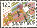 Sellos de Europa - Bulgaria -  CAMPEONATO  MUNDIAL  FRANCIA  1998.  LEÒN  MASCOTA  Y  VARIOS  ESTILOS  DE  JUEGO.